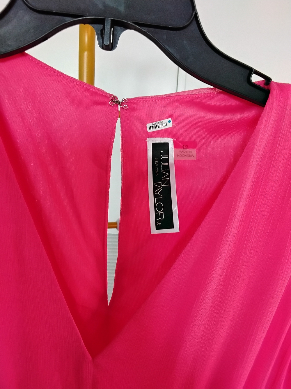 NWOT Julian Taylor Sleeveless Colorblock Maxi in Hot Pink and Purple - Picture 2 of 3
